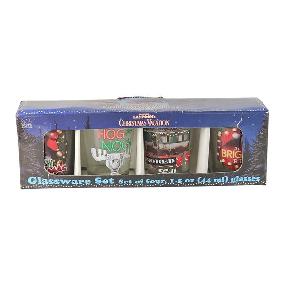 Christmas Vacation Shot Glass Set 4pc Clark Griswold 1.5oz Holiday Drink Bar - Picture 2 of 16